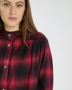 Bellerose Robes|Robe Pelly à carreaux rouge/noir