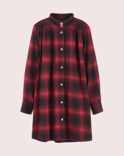 Bellerose Robes|Robe Pelly à carreaux rouge/noir