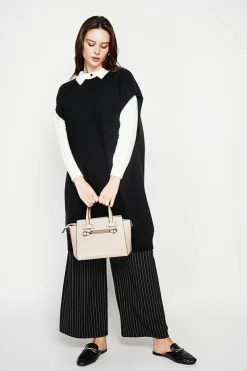 C&Jo Robes|Robe poncho col rond noire