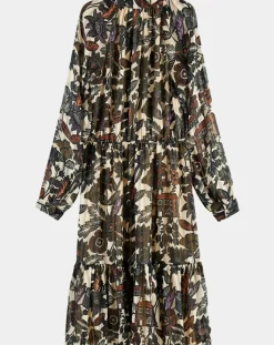 Scotch & Soda Robes|Robe print fleurs maison écru/multicolore