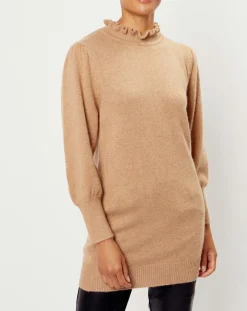 See u Soon Robes|Robe Pull en Angora & Laine mélangés Iris beige