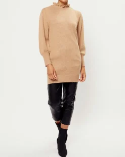 See u Soon Robes|Robe Pull en Angora & Laine mélangés Iris beige