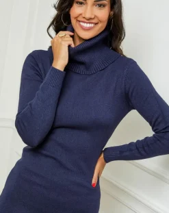 L'Armoire de Suzette Robes|Robe Pull en Cachemire mélangé Maela marine