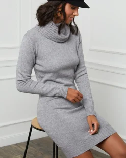 Soft Cashmere Robes|Robe Pull en Cachemire mélangé Maria grise