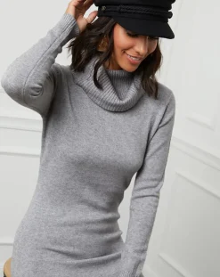 Soft Cashmere Robes|Robe Pull en Cachemire mélangé Maria grise