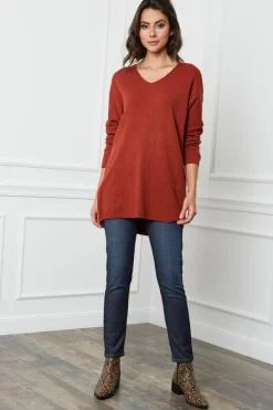 Fleur de cachemire Robes|Robe Pull Laurence Rouille