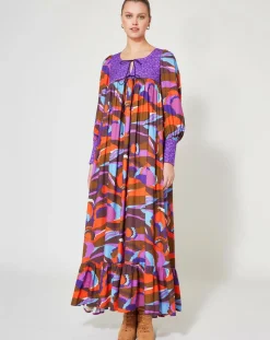 Manoush Robes|Robe Purple Country print lila