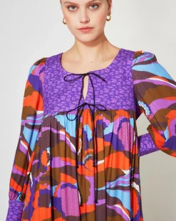 Manoush Robes|Robe Purple Country print lila