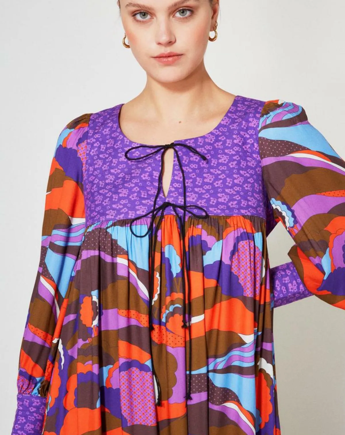 Manoush Robes|Robe Purple Country print lila
