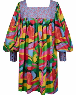 Manoush Robes|Robe Purple Country print bleu gris