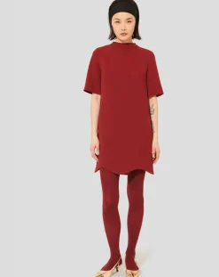 Tara Jarmon Robes|Robe Rayme bordeaux