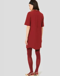 Tara Jarmon Robes|Robe Rayme bordeaux