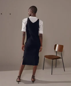 Rodier Robes|Robe Raymonde col V côtelée noir