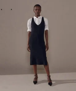 Rodier Robes|Robe Raymonde col V côtelée noir