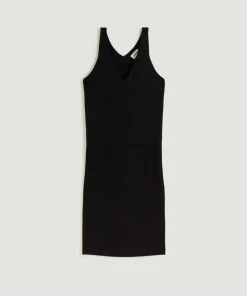 Rodier Robes|Robe Raymonde col V côtelée noir