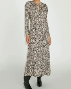 Zapa Robes|Robe Riagan imprimée noire