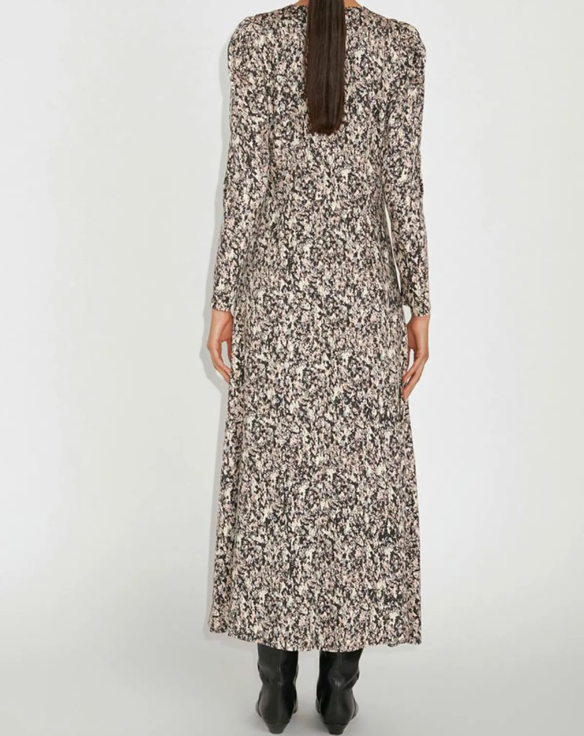 Zapa Robes|Robe Riagan imprimée noire