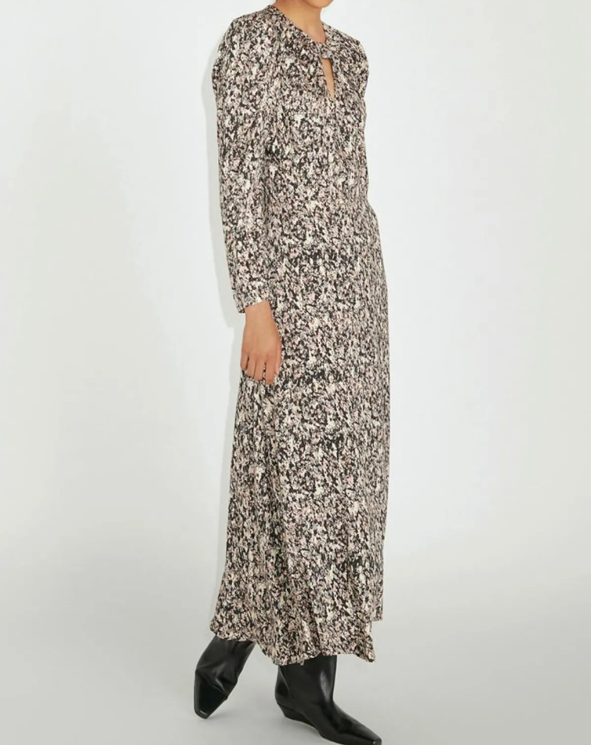 Zapa Robes|Robe Riagan imprimée noire