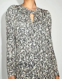 Zapa Robes|Robe Riagan imprimée noire