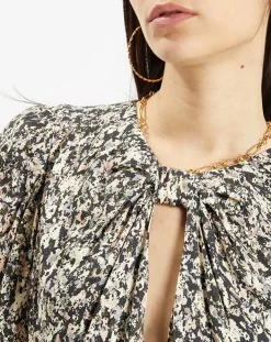 Zapa Robes|Robe Riagan imprimée noire