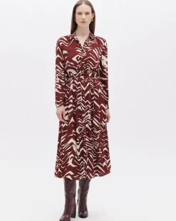 Caroll Robes|Robe Rlilie imprimée bordeaux