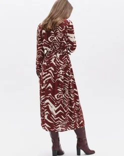 Caroll Robes|Robe Rlilie imprimée bordeaux