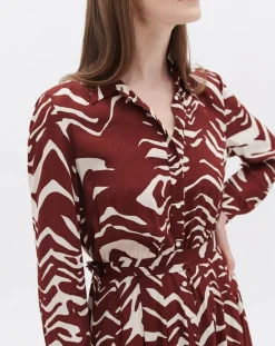 Caroll Robes|Robe Rlilie imprimée bordeaux