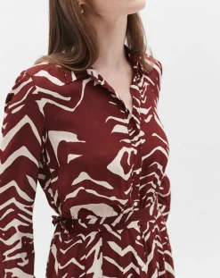 Caroll Robes|Robe Rlilie imprimée bordeaux