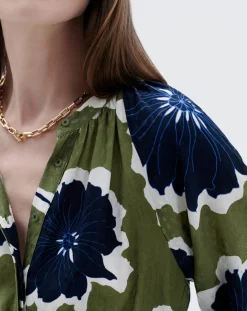 Caroll Robes|Robe Rmolly à fleurs fougère