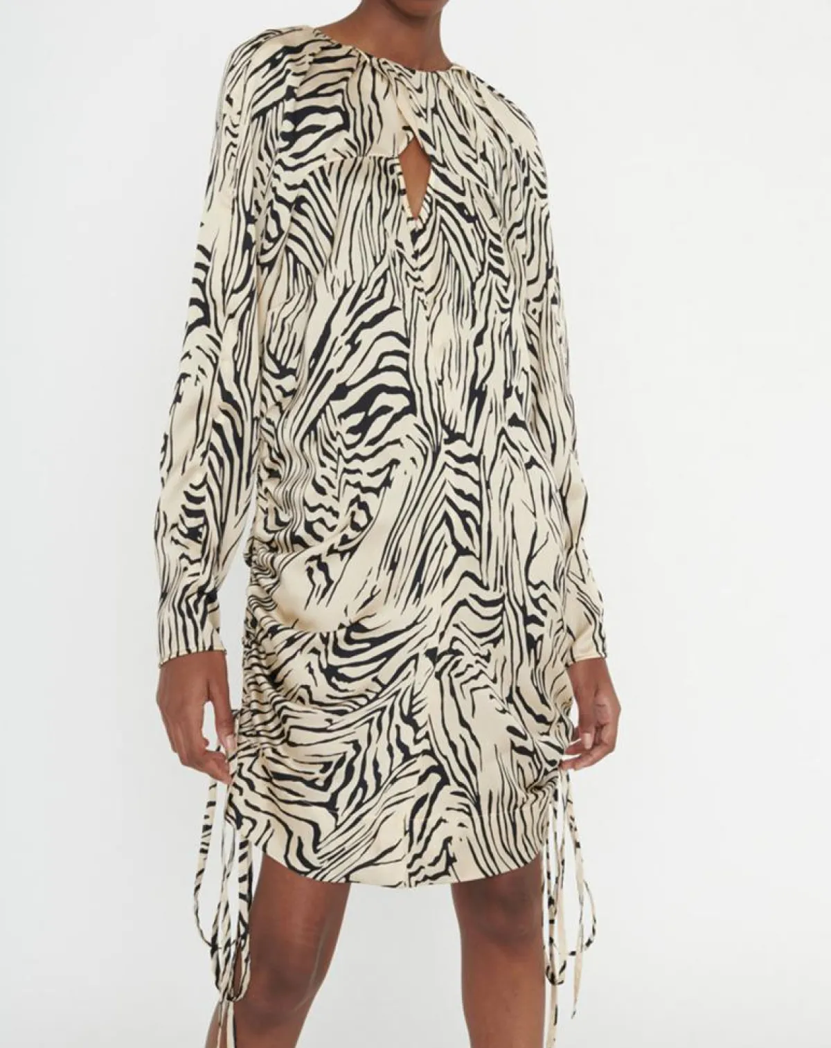 Zapa Robes|Robe Robert imprimée zèbre noir/beige