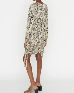 Zapa Robes|Robe Robert imprimée zèbre noir/beige