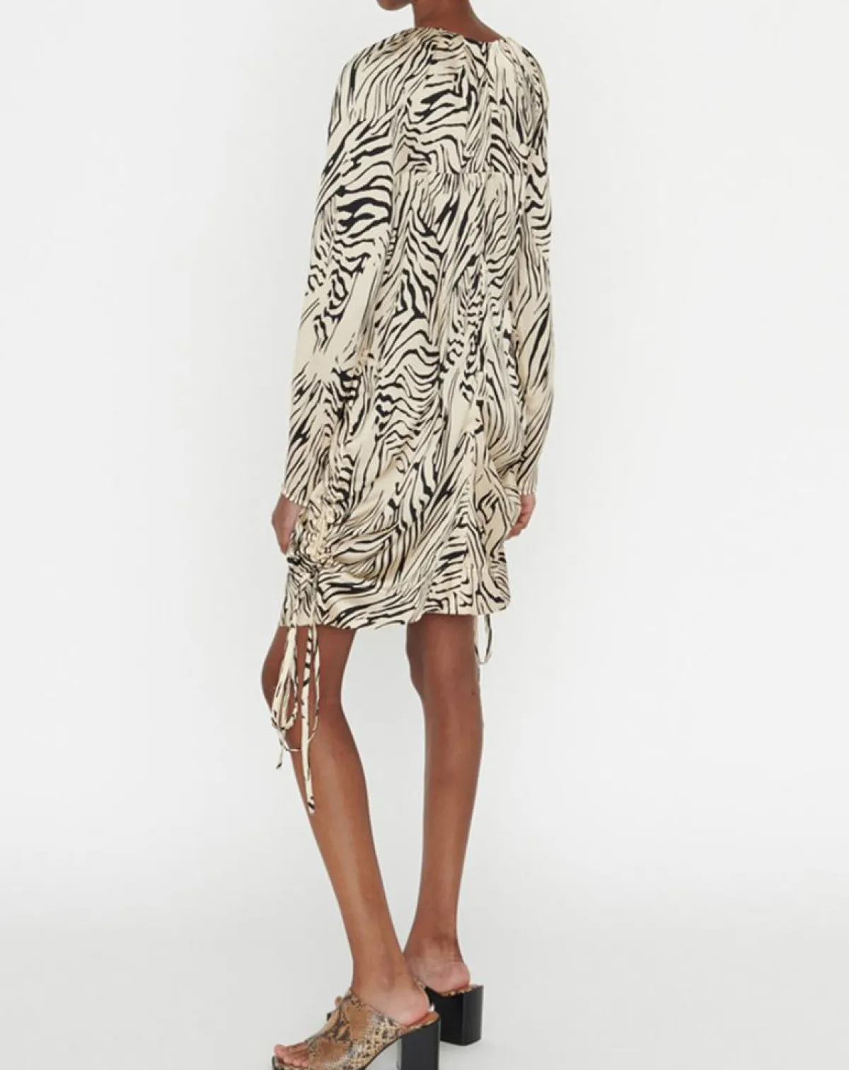 Zapa Robes|Robe Robert imprimée zèbre noir/beige