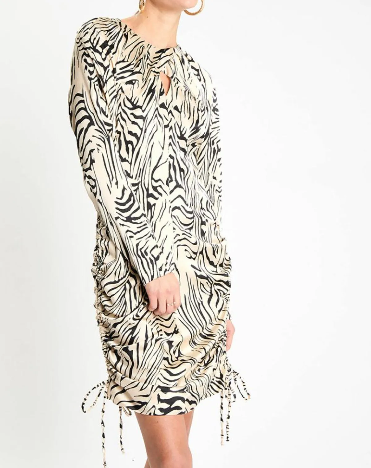 Zapa Robes|Robe Robert imprimée zèbre noir/beige