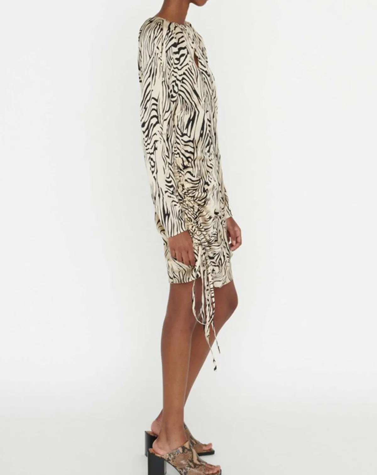 Zapa Robes|Robe Robert imprimée zèbre noir/beige