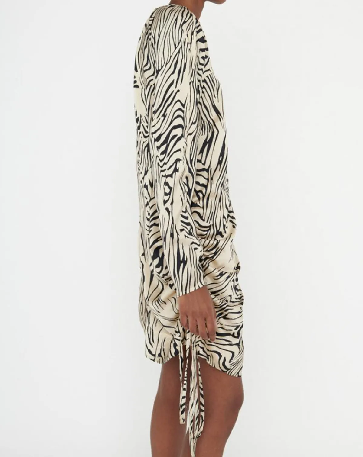 Zapa Robes|Robe Robert imprimée zèbre noir/beige