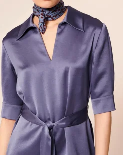 Tara Jarmon Robes|Robe Rocha bleu violet