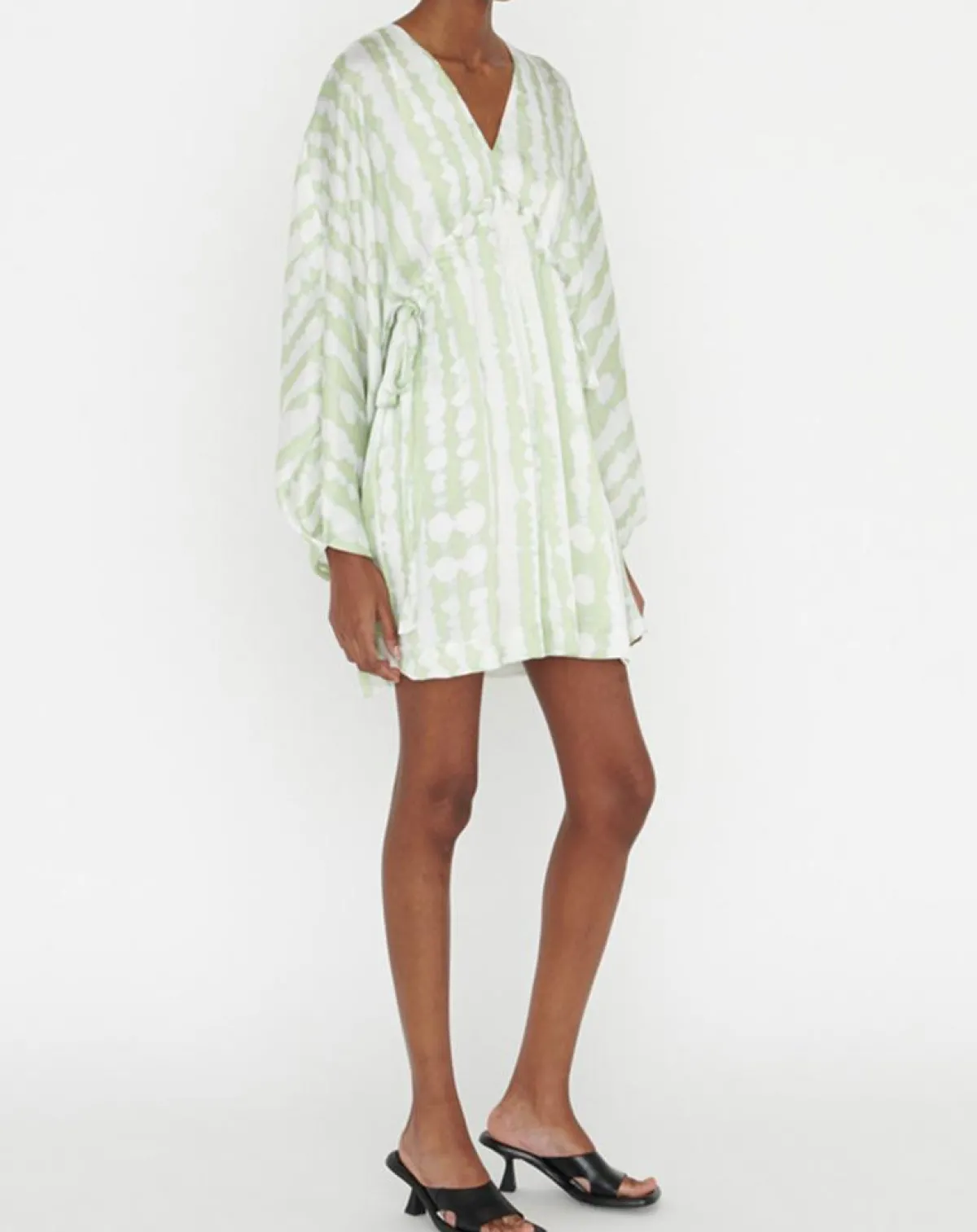 Zapa Robes|Robe Rokhya imprimée vert päle