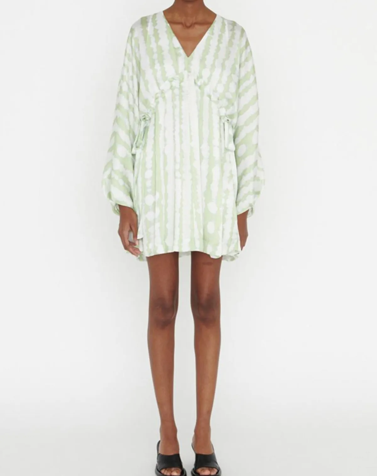 Zapa Robes|Robe Rokhya imprimée vert päle