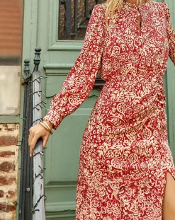 La Petite Etoile Robes|Robe Rokia cachemire rouge