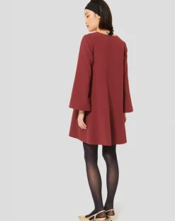 Tara Jarmon Robes|Robe Rolie bordeaux