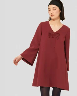 Tara Jarmon Robes|Robe Rolie bordeaux