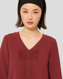 Tara Jarmon Robes|Robe Rolie bordeaux