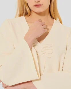 Tara Jarmon Robes|Robe Rolie écrue