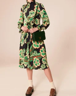 Tara Jarmon Robes|Robe Ronnie vert motif