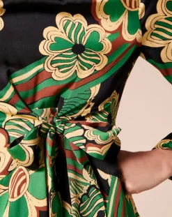 Tara Jarmon Robes|Robe Ronnie vert motif