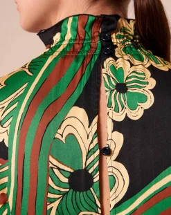 Tara Jarmon Robes|Robe Ronnie vert motif