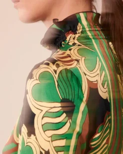 Tara Jarmon Robes|Robe Ronnie vert motif