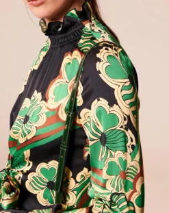 Tara Jarmon Robes|Robe Ronnie vert motif