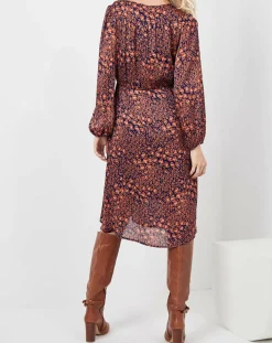 See u Soon Robes|Robe Rose imprimée brique/bleu marine