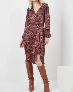 See u Soon Robes|Robe Rose imprimée brique/bleu marine